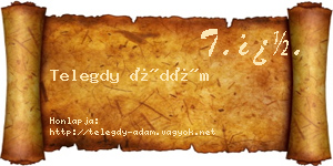 Telegdy Ádám névjegykártya