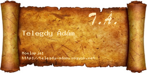 Telegdy Ádám névjegykártya
